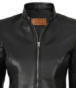 Carrie Women’s Black Leather Biker Jacket | Jacket Aura in XS - Jacket Aura