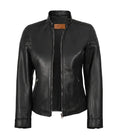 Carrie Women’s Black Leather Biker Jacket | Jacket Aura in XS - Jacket Aura