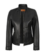 Carrie Women’s Black Leather Biker Jacket | Jacket Aura in XS - Jacket Aura