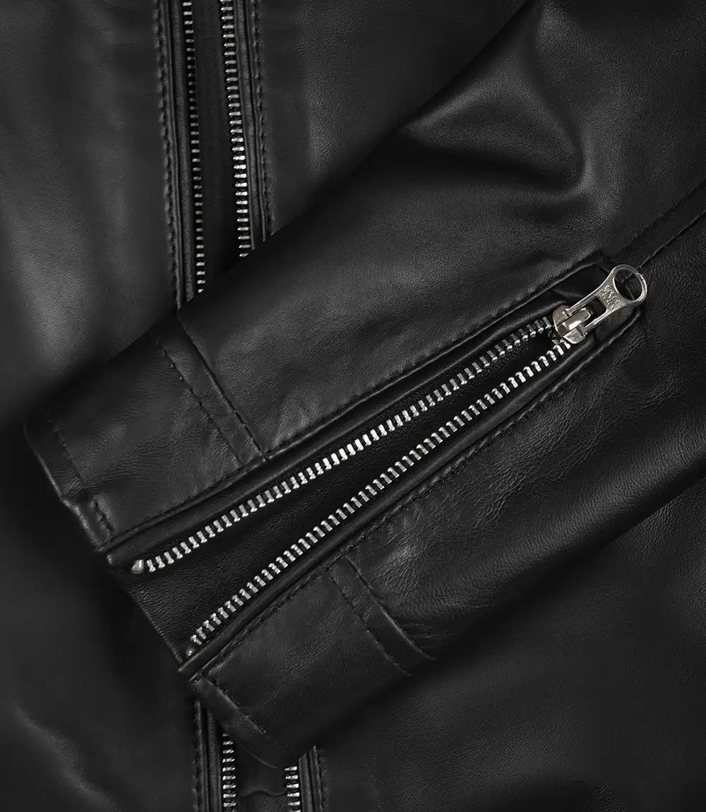 Carrie Women’s Black Leather Biker Jacket | Jacket Aura in XS - Jacket Aura