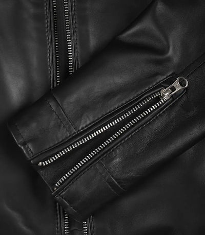 Carrie Women’s Black Leather Biker Jacket | Jacket Aura in XS - Jacket Aura