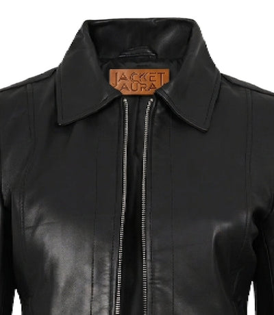 Jose Women’s Black Leather Harrington Jacket | Jacket Aura in XS - Jacket Aura