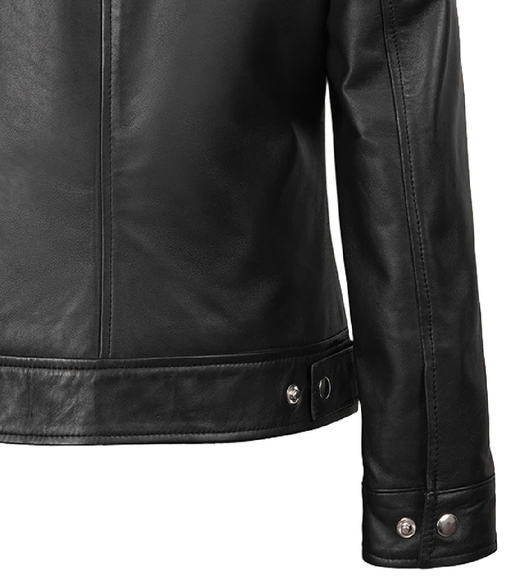 Jose Women’s Black Leather Harrington Jacket | Jacket Aura in XS - Jacket Aura