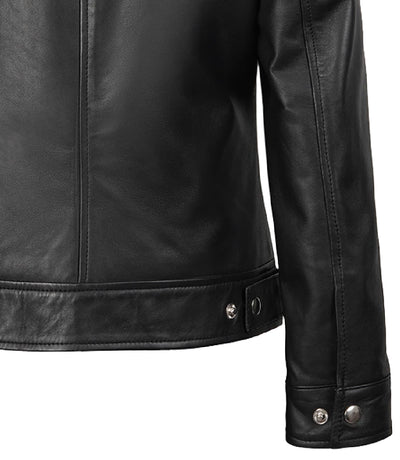 Jose Women’s Black Leather Harrington Jacket | Jacket Aura in XS - Jacket Aura