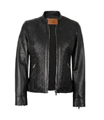 Maude Women’s Black Textured Leather Jacket | Jacket Aura in XS - Jacket Aura