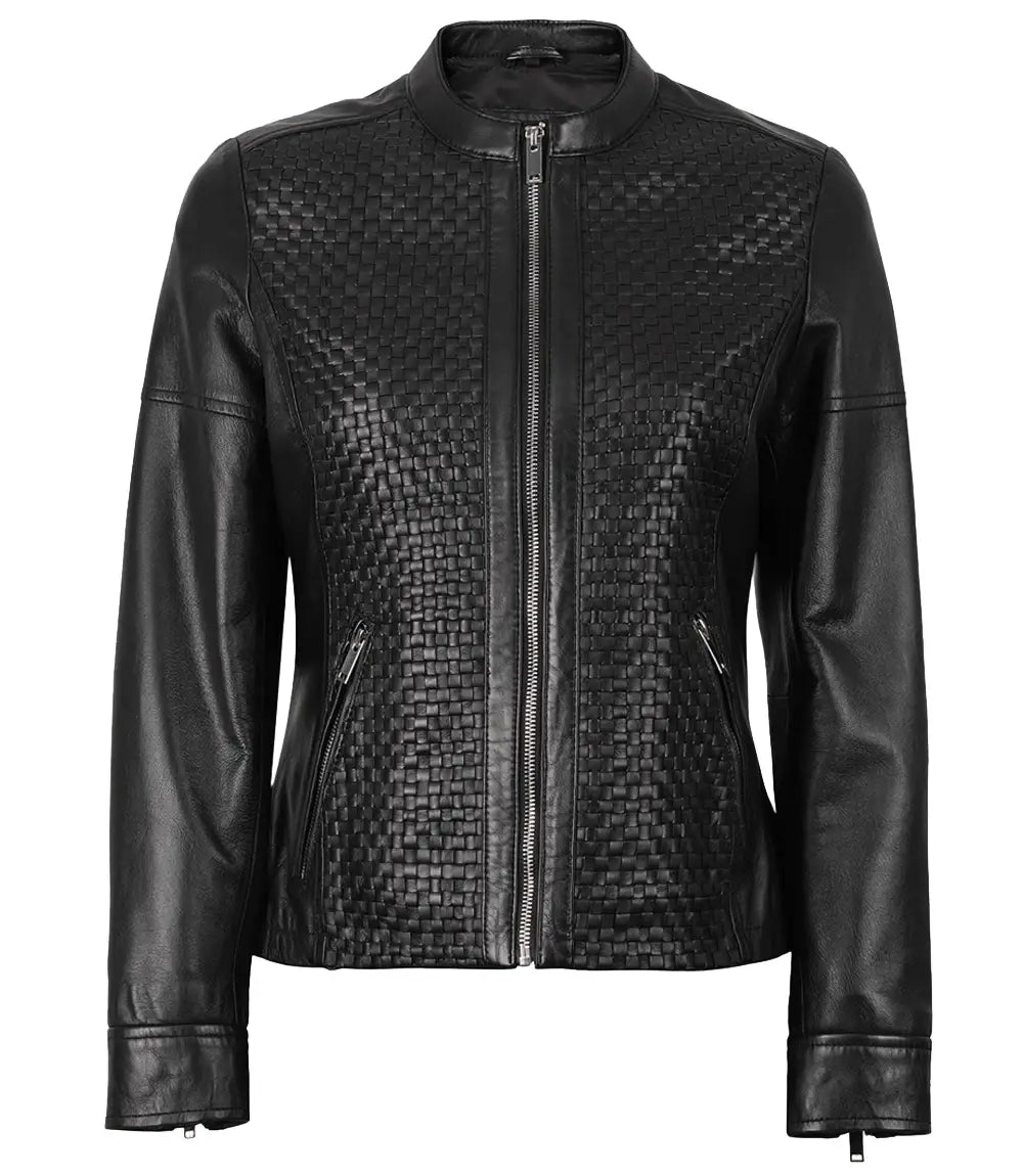Maude Women’s Black Textured Leather Jacket | Jacket Aura in XS - Jacket Aura