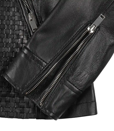 Maude Women’s Black Textured Leather Jacket | Jacket Aura in XS - Jacket Aura