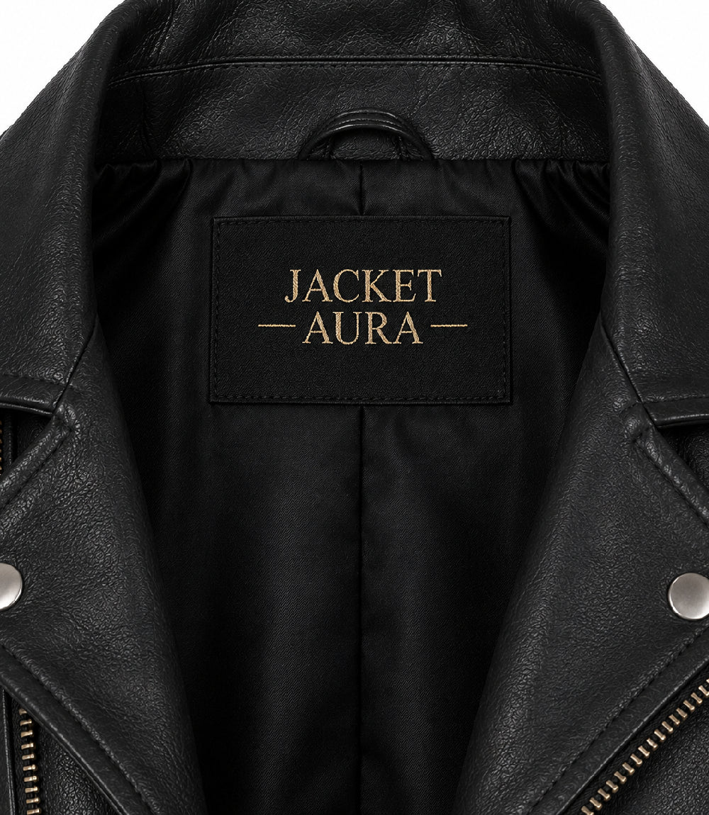 Men’s Black Leather Biker Jacket