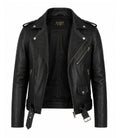 Men’s Black Leather Biker Jacket
