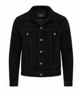 Men’s Black Suede Trucker Jacket in XS - Jacket Aura