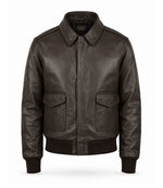 Men’s Dark Brown A - 2 Leather Flight Jacket in XS - Jacket Aura