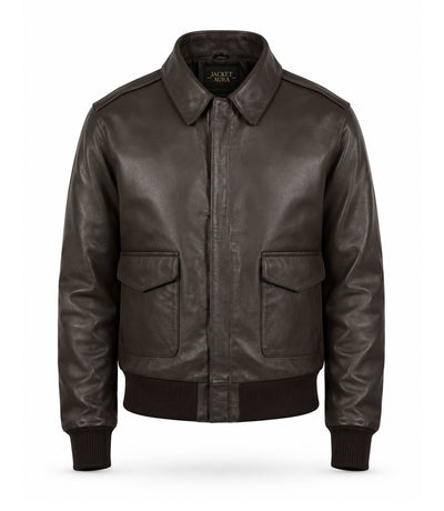Men’s Dark Brown A - 2 Leather Flight Jacket in XS - Jacket Aura