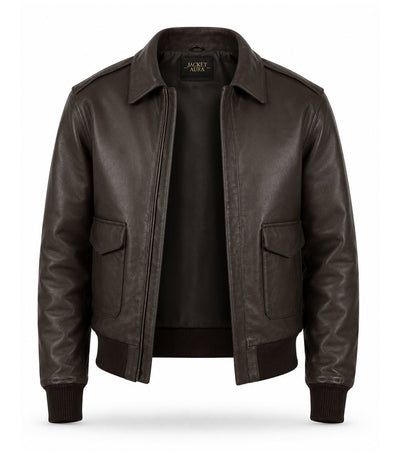 Men’s Dark Brown A - 2 Leather Flight Jacket in XS - Jacket Aura