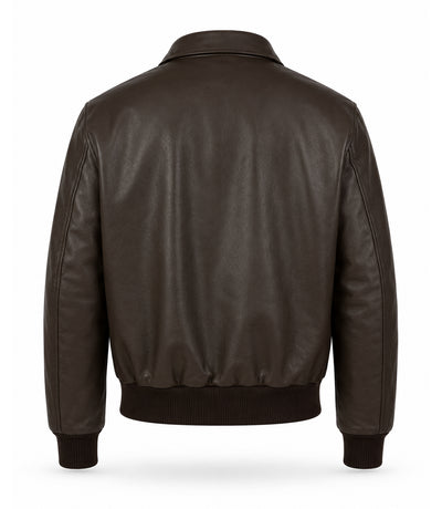 Men’s Dark Brown A - 2 Leather Flight Jacket in XS - Jacket Aura