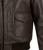Men’s Dark Brown A - 2 Leather Flight Jacket in XS - Jacket Aura