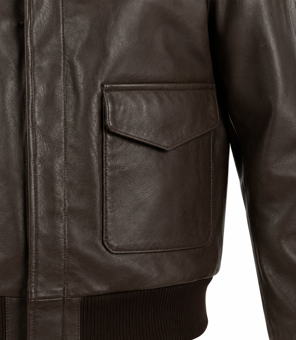 Men’s Dark Brown A - 2 Leather Flight Jacket in XS - Jacket Aura