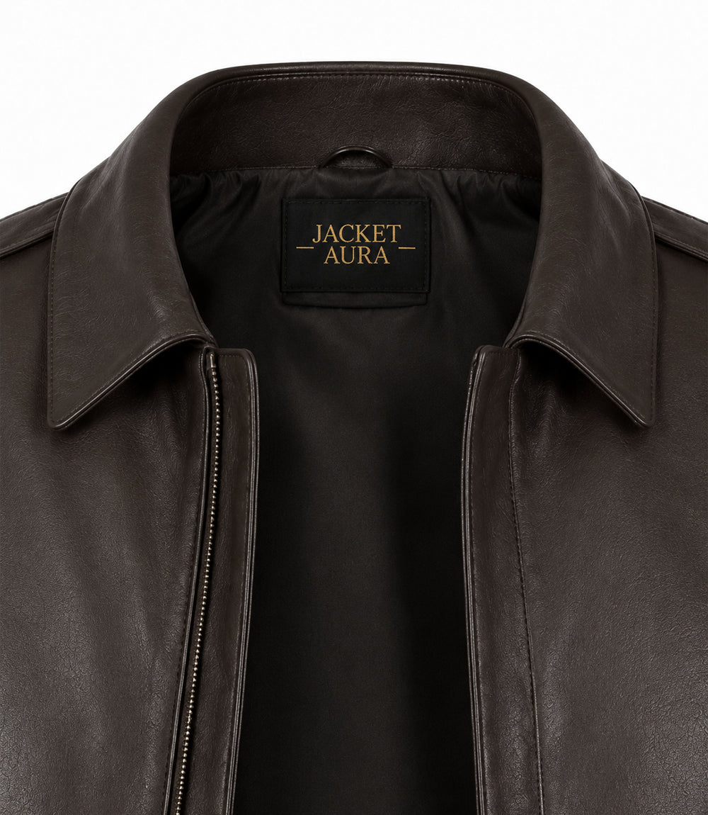 Men’s Dark Brown A - 2 Leather Flight Jacket in XS - Jacket Aura