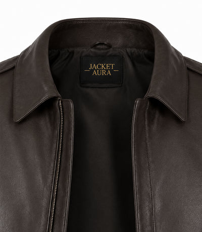 Men’s Dark Brown A - 2 Leather Flight Jacket in XS - Jacket Aura