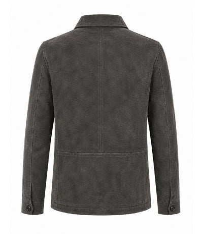 Men’s Dark Grey Suede Field Jacket in XS - Jacket Aura