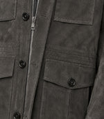 Men’s Dark Grey Suede Field Jacket in XS - Jacket Aura