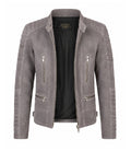Men’s Grey Suede Biker Jacket in XS - Jacket Aura