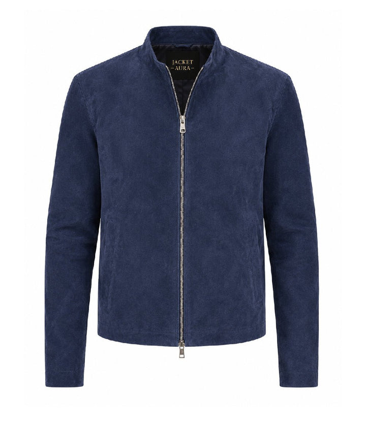 Men’s Minimal Suede Zip Jacket in XS - Jacket Aura