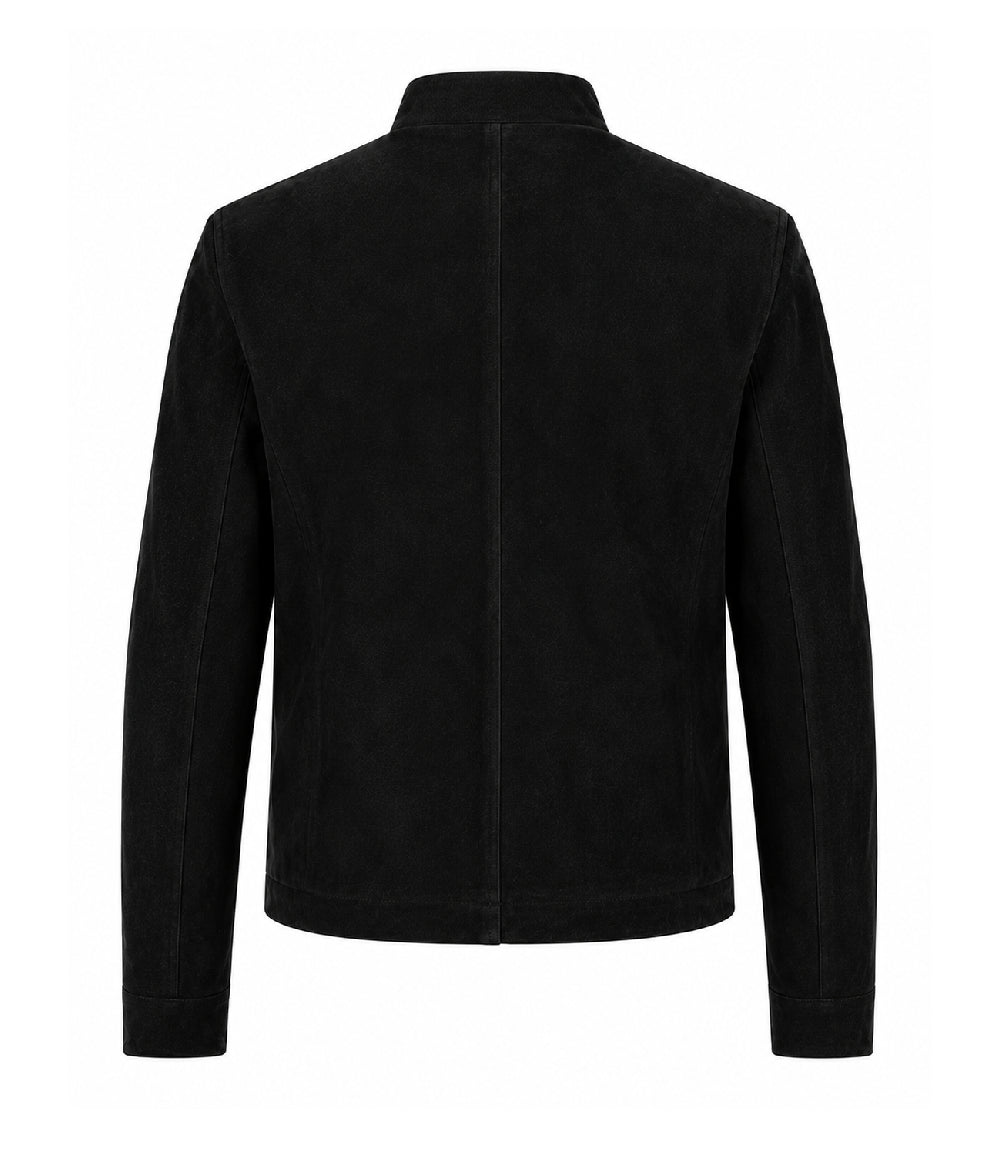 Men’s Minimal Suede Zip Jacket in XS - Jacket Aura