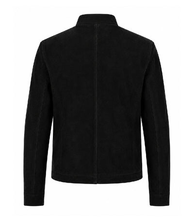 Men’s Minimal Suede Zip Jacket in XS - Jacket Aura