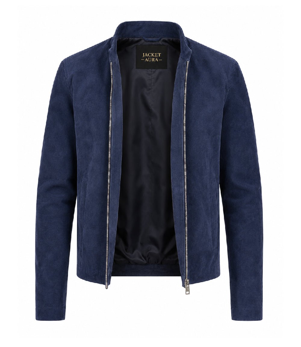 Men’s Minimal Suede Zip Jacket in XS - Jacket Aura