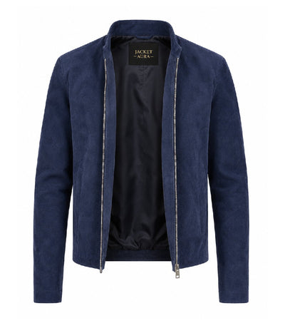Men’s Minimal Suede Zip Jacket in XS - Jacket Aura