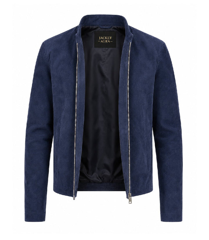 Men’s Minimal Suede Zip Jacket in XS - Jacket Aura