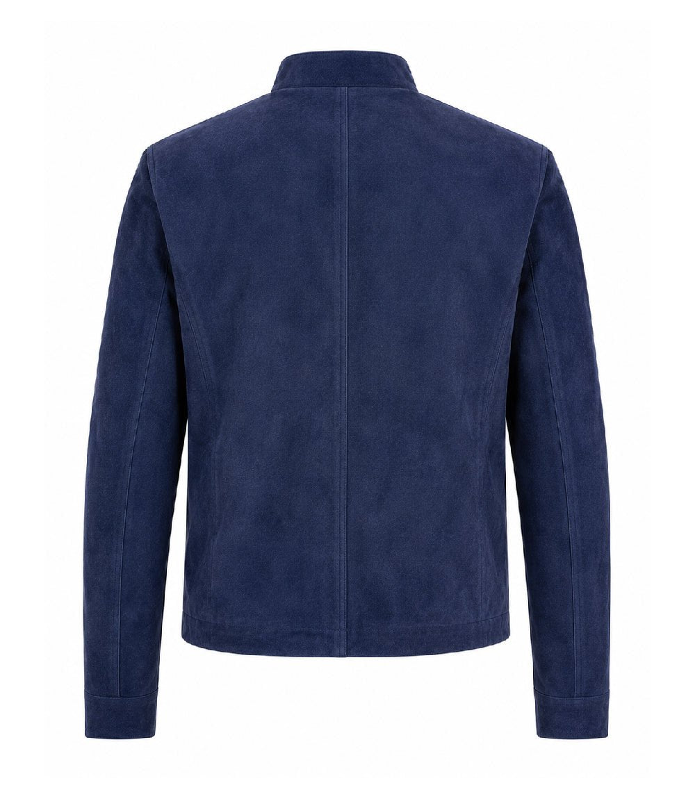 Men’s Minimal Suede Zip Jacket in XS - Jacket Aura