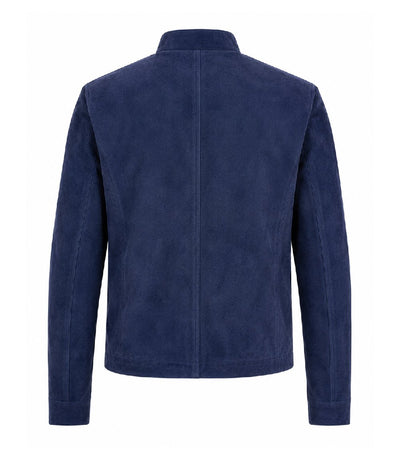Men’s Minimal Suede Zip Jacket in XS - Jacket Aura