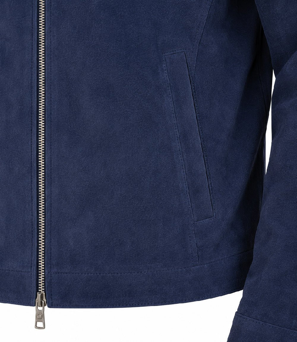 Men’s Minimal Suede Zip Jacket in XS - Jacket Aura