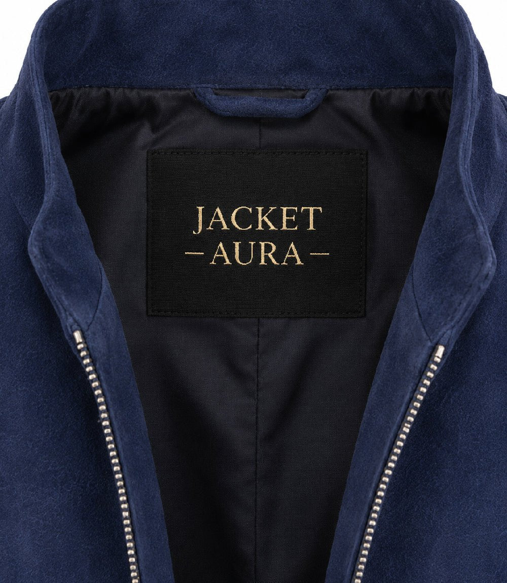 Men’s Minimal Suede Zip Jacket in XS - Jacket Aura
