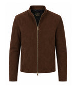 Men’s Minimal Suede Zip Jacket in XS - Jacket Aura