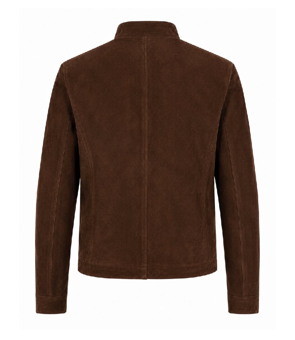 Men’s Minimal Suede Zip Jacket in XS - Jacket Aura