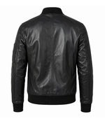 Men’s Quilted Placket Leather MA - 1 Bomber Jacket in XS - Jacket Aura