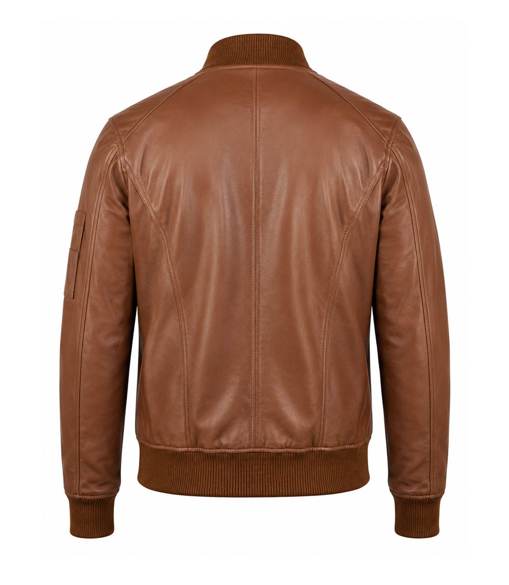Men’s Quilted Placket Leather MA - 1 Bomber Jacket in XS - Jacket Aura