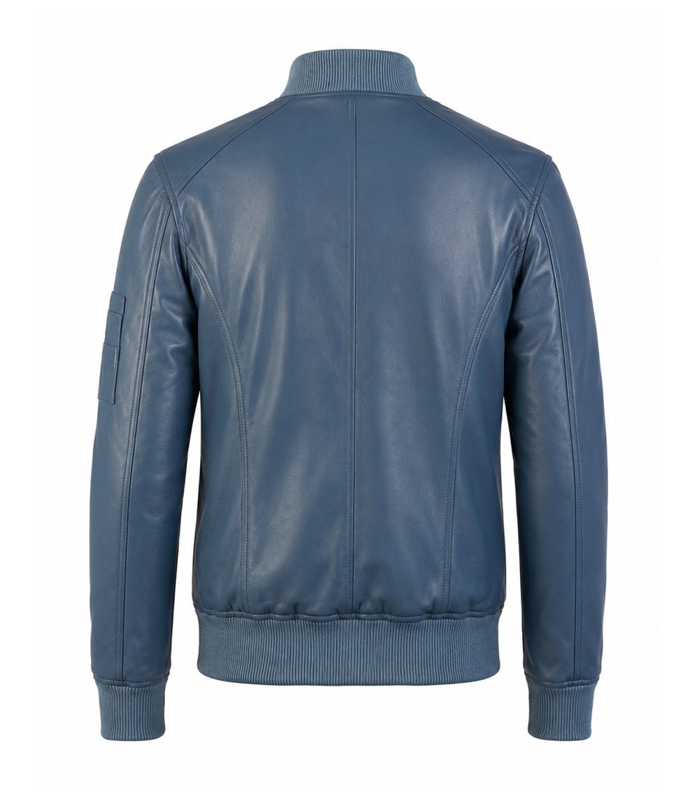 Men’s Quilted Placket Leather MA - 1 Bomber Jacket in XS - Jacket Aura