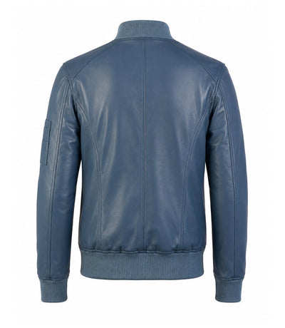 Men’s Quilted Placket Leather MA - 1 Bomber Jacket in XS - Jacket Aura