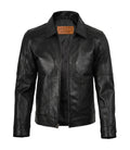Men’s Classic Black Leather Harrington Jacket | Jacket Aura in XS - Jacket Aura