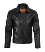 Men’s Classic Black Leather Harrington Jacket | Jacket Aura in XS - Jacket Aura