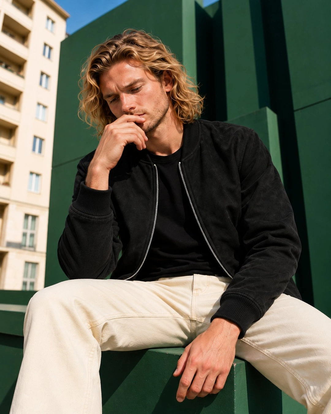 Men's Aura Black Faux Suede Jacket - Jacket Aura