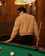 Men's Aura Camel Faux Suede Jacket Back - Jacket Aura