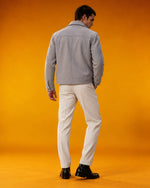 Men's Aura Light Grey Wool Blend Felt Jacket Back - Jacket Aura