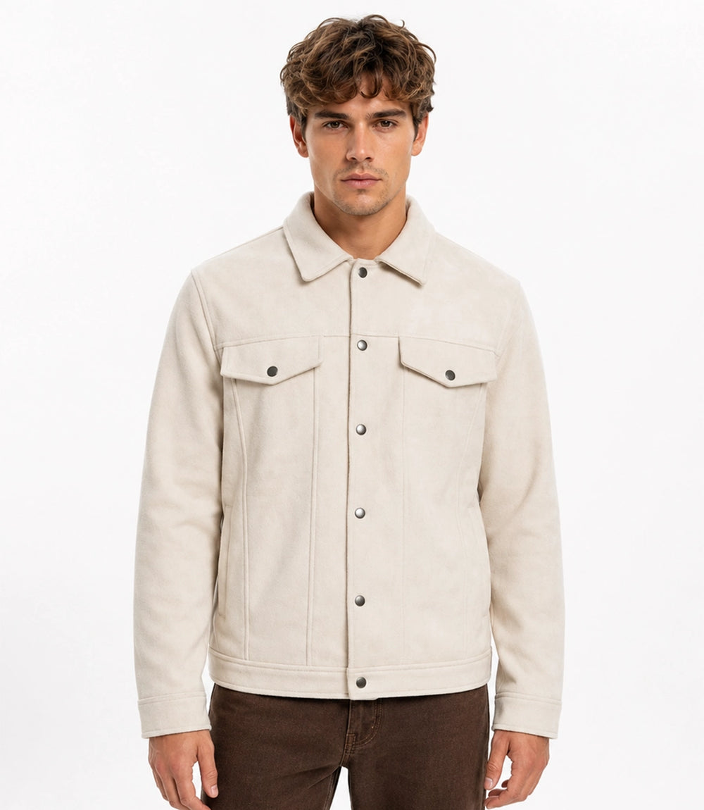 Men's Aura Off White Wool Blend Felt Model - Jacket Aura