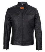 Men's Matte Black Leather Biker Jacket| Jacket Aura in XS - Jacket Aura