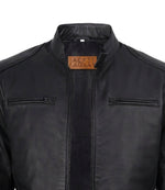 Men's Matte Black Leather Biker Jacket| Jacket Aura in XS - Jacket Aura