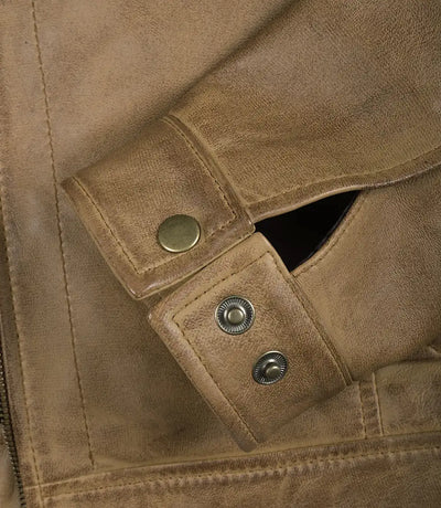 Men's Yellow Waxed Leather Harrington Jacket | Jacket Aura in XS - Jacket Aura